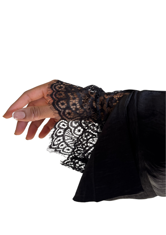 Qamari Open Lace Abaya | ONYX