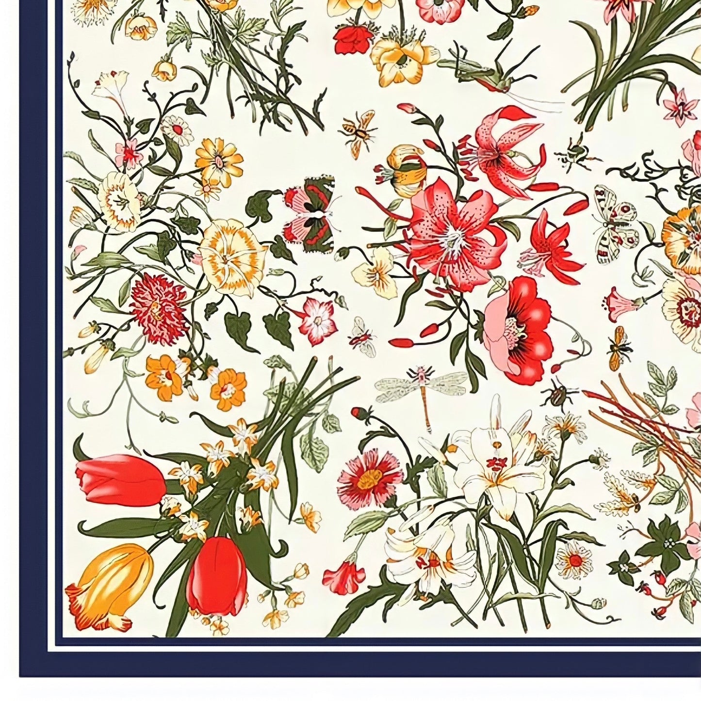 Luxe Maxi Silk Square Scarf | FLORAL blanche