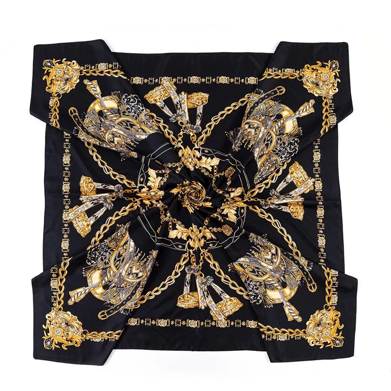 Luxe Maxi Silk Square | Royale GOLDEN
