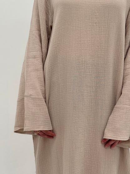 Ava Abaya Dress | Beige
