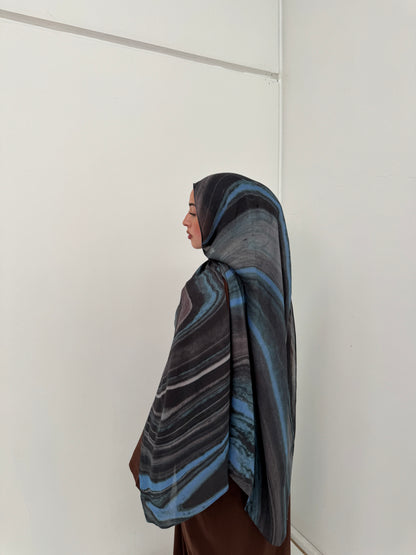 Printed Modal Hijab | Celestial Blue