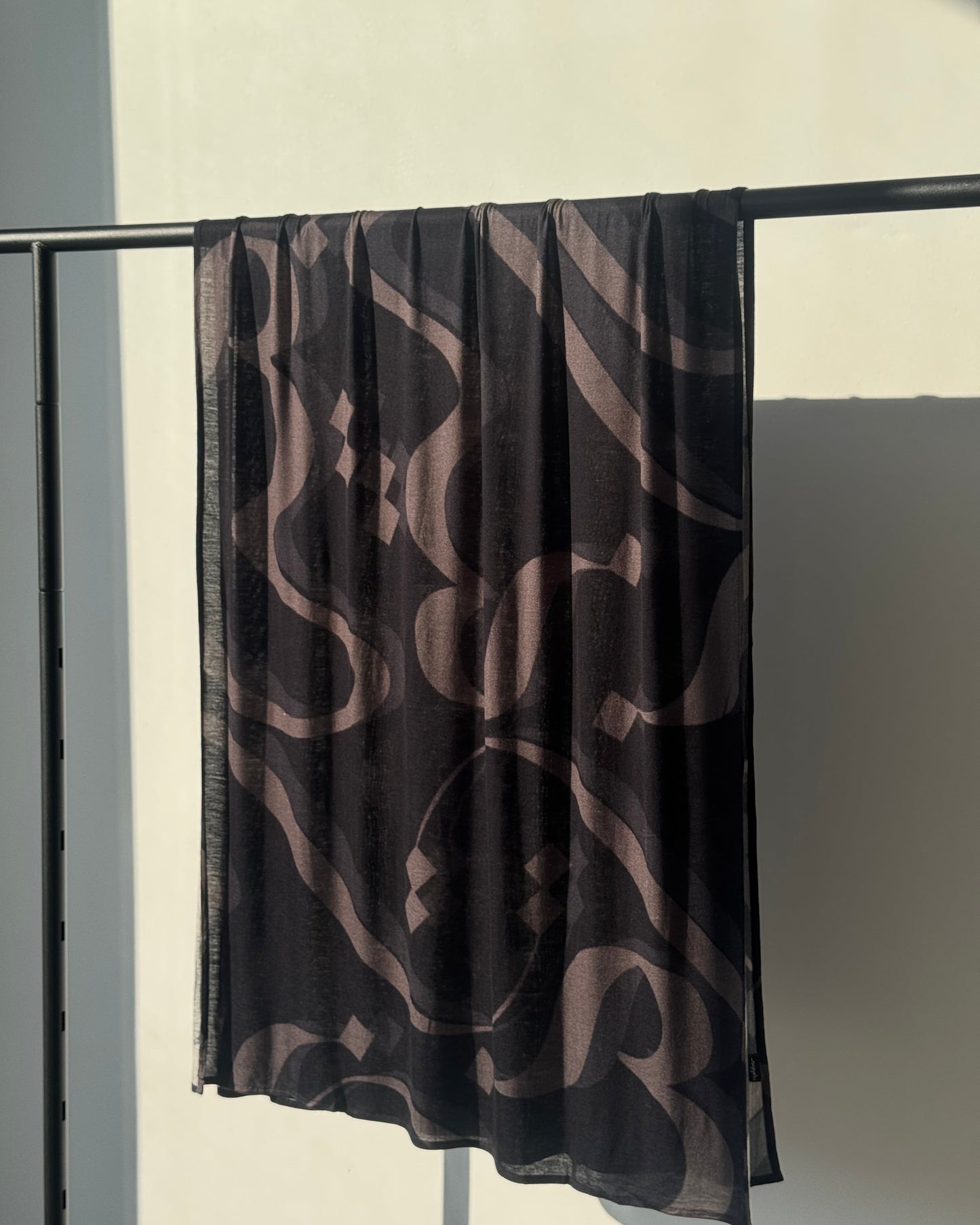 Signature Printed Jersey Hijab | NIYYAH [ نية ] calligraphy | Onyx