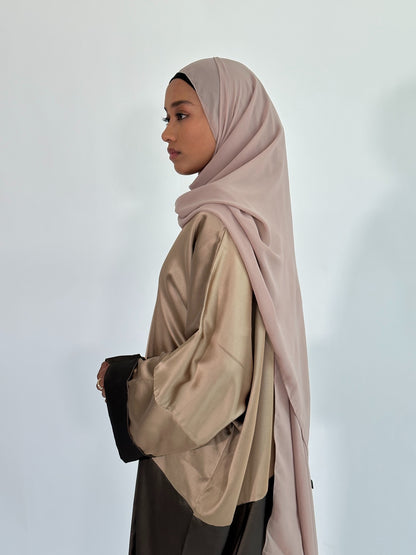Malika Silk Abaya Set | Gold