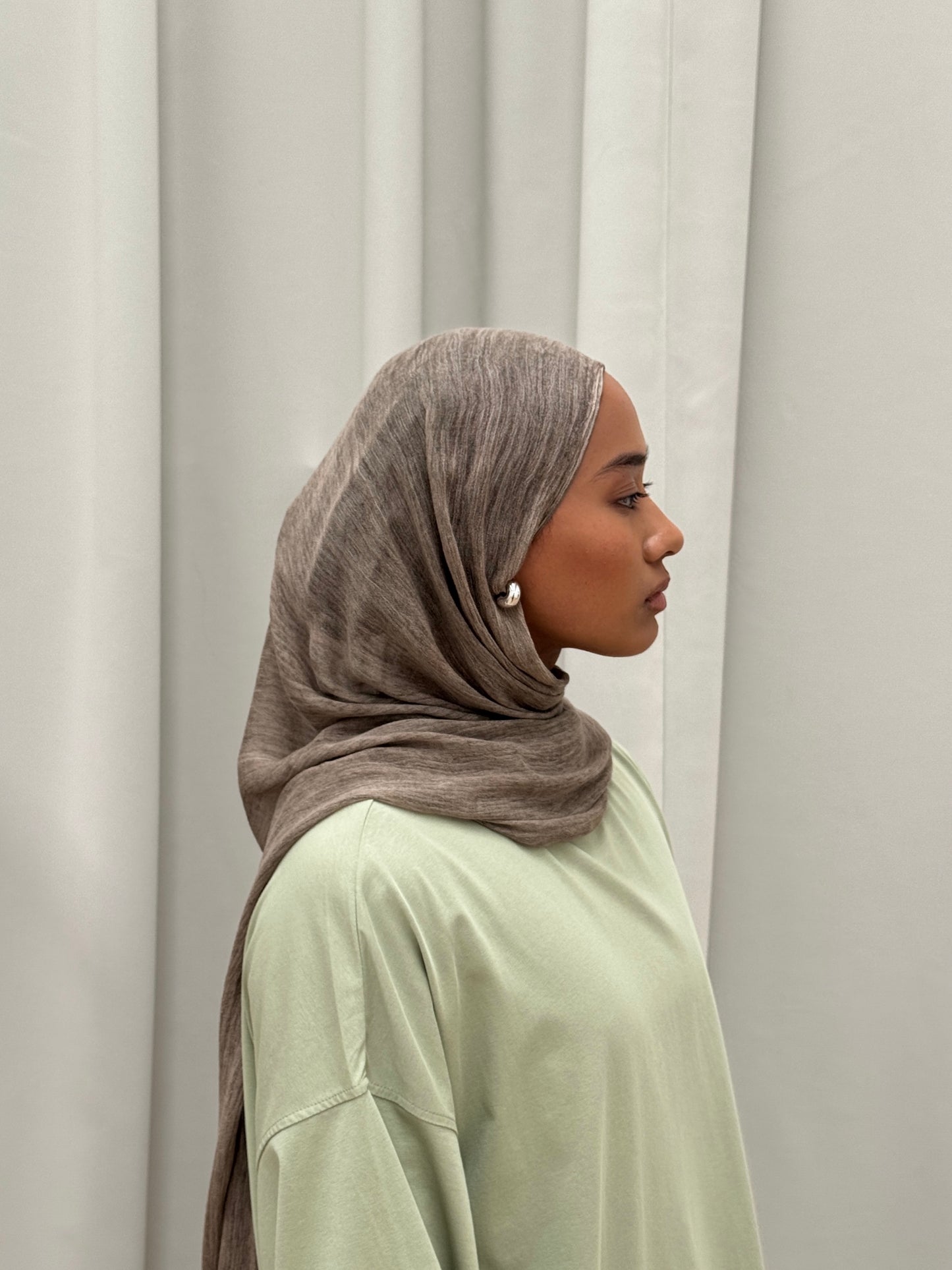 Crinkle Rayon Hijab // Earthstone