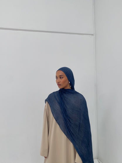 Crinkle Rayon Hijab // Denim