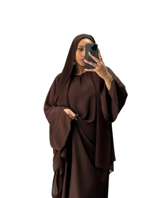 Alaïa closed abaya | Chocolate