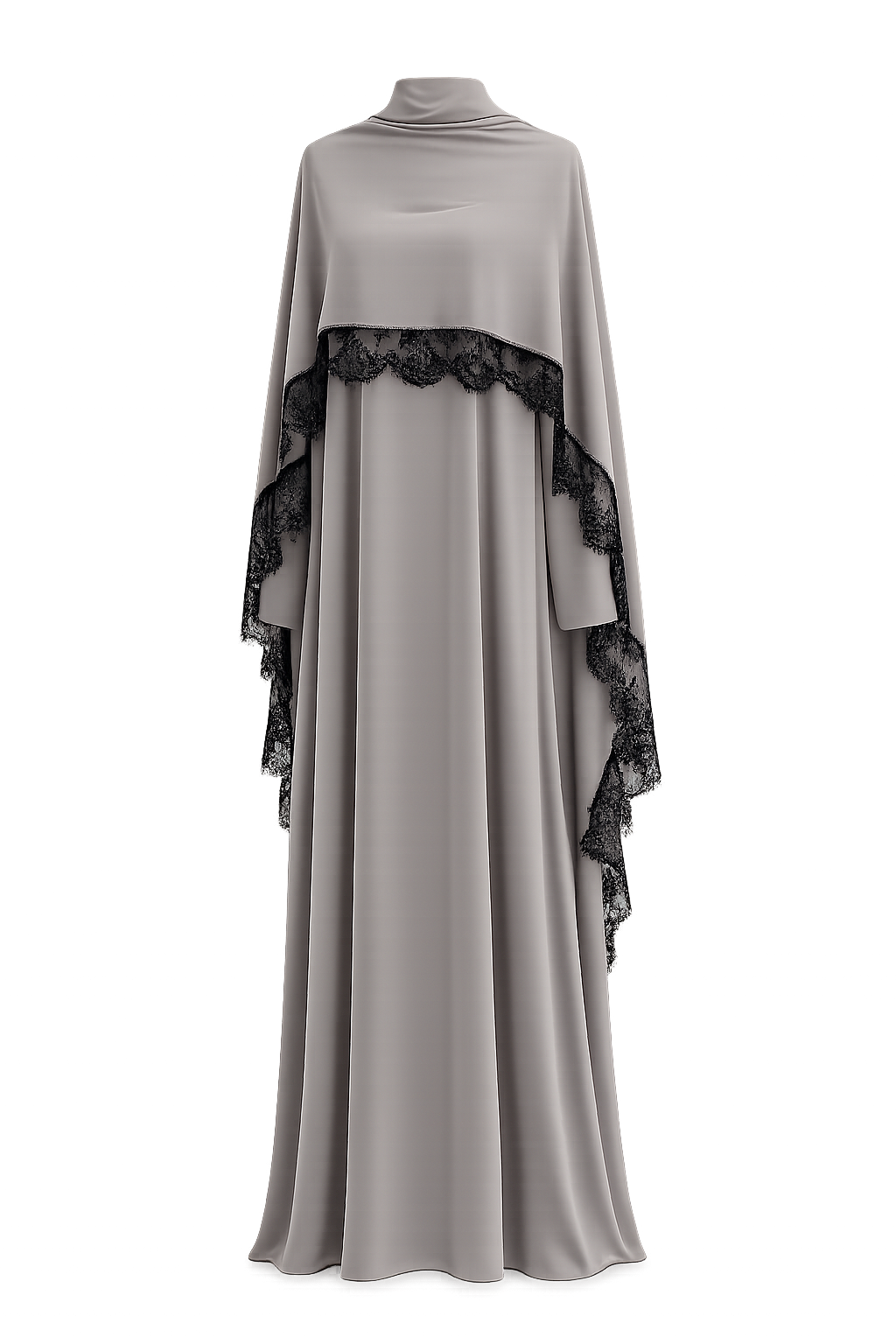 Qamari Closed Lace Abaya | SOFT TAUPE
