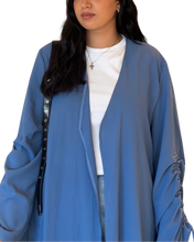 Load image into Gallery viewer, Rania Ruched Sleeve Abaya | Azure