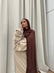 Lameesa Closed Linen Abaya | Sand
