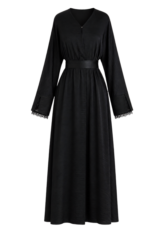 Qamari Open Lace Abaya | ONYX