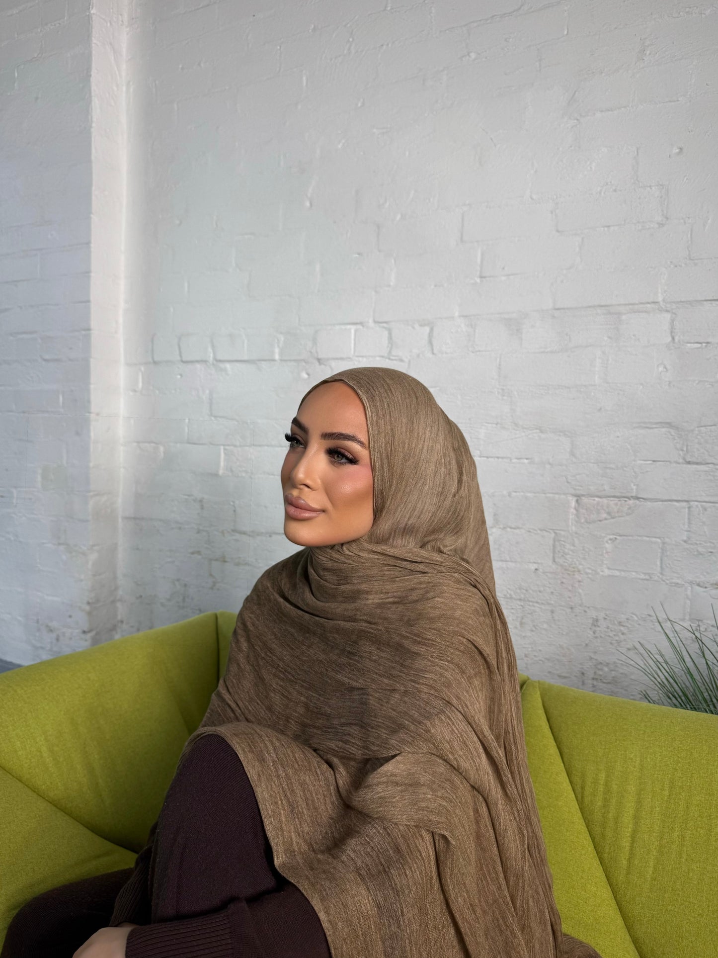Crinkle Rayon Hijab // Almond