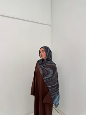 Printed Modal Hijab | Celestial Blue