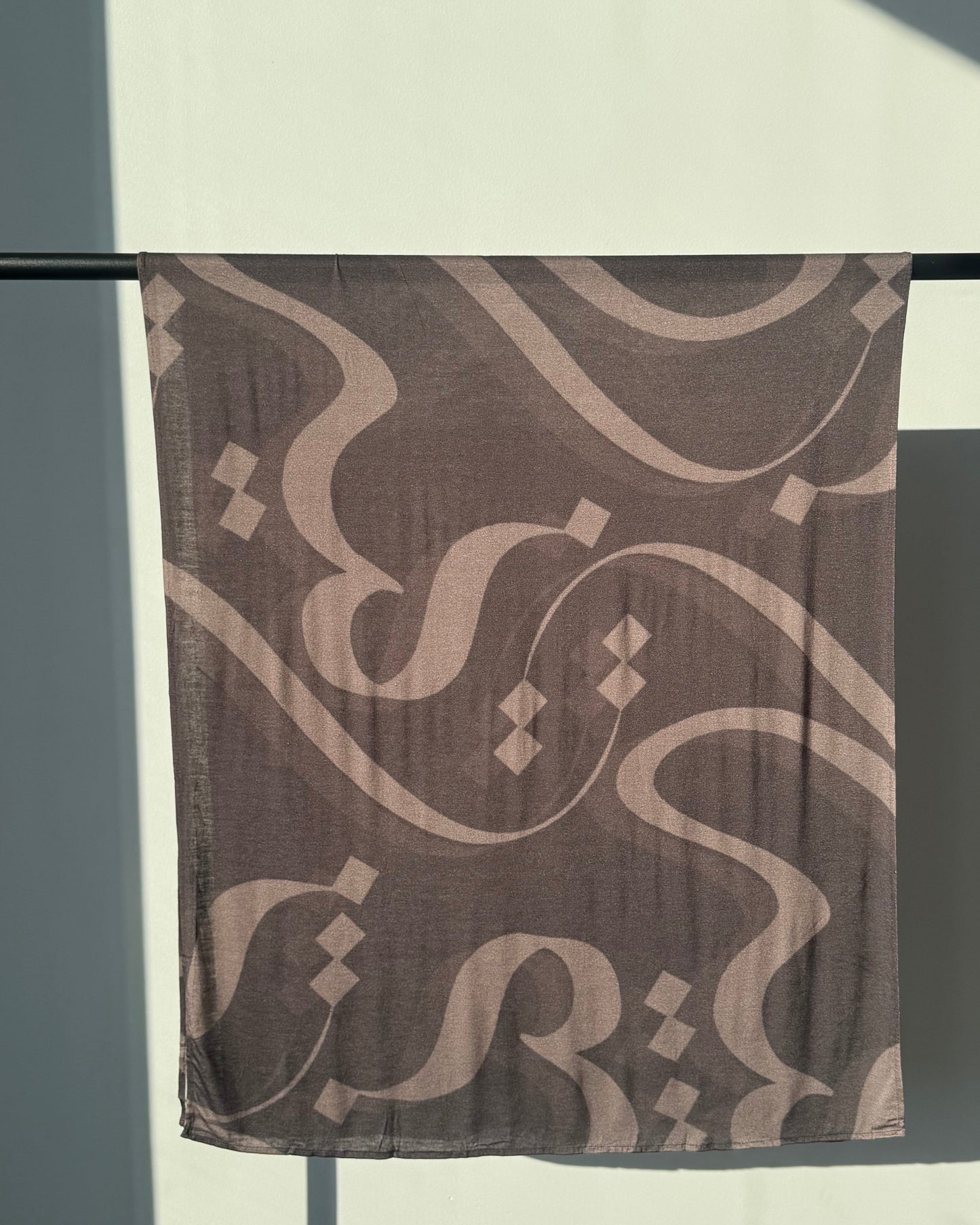 Signature Printed Jersey Hijab | NIYYAH [ نية ] calligraphy | Taupe
