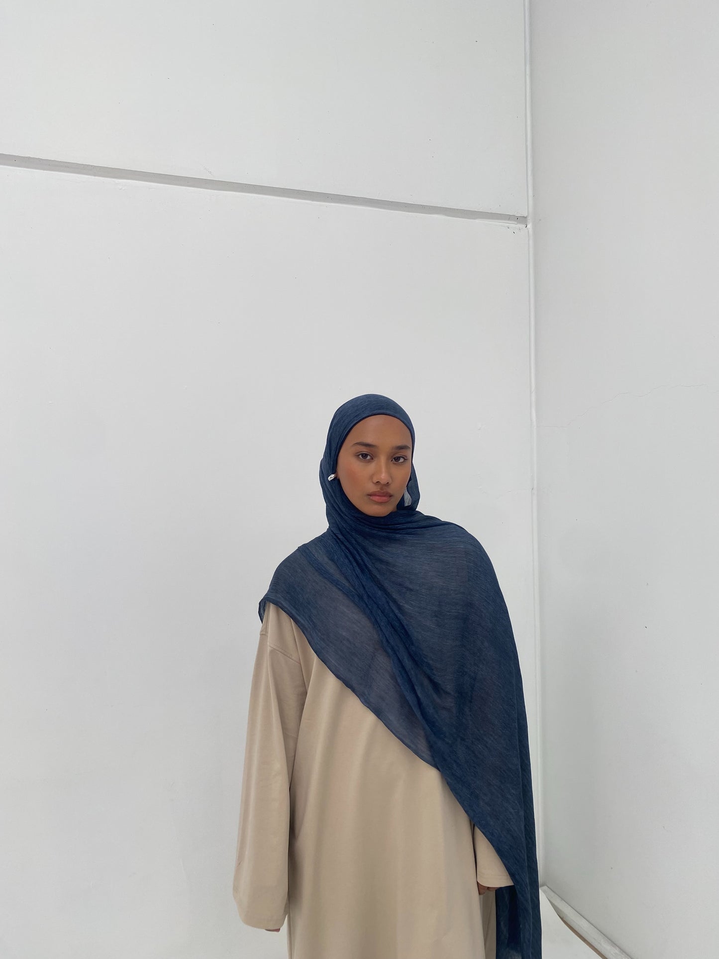 Crinkle Rayon Hijab // Denim