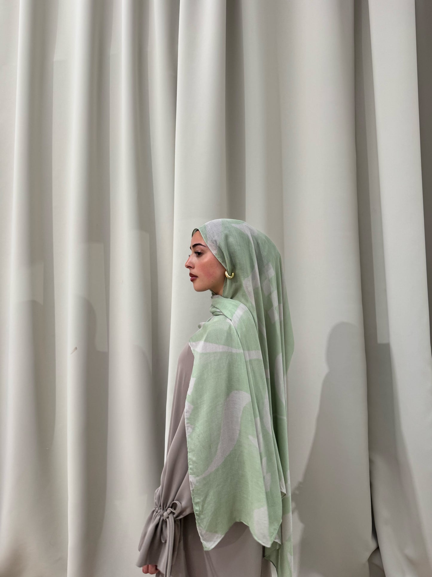 Signature Printed Modal Hijab | NIYYAH [ نية ] calligraphy | Sage