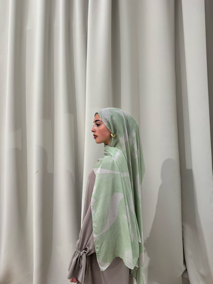 Signature Printed Modal Hijab | NIYYAH [ نية ] calligraphy | Sage