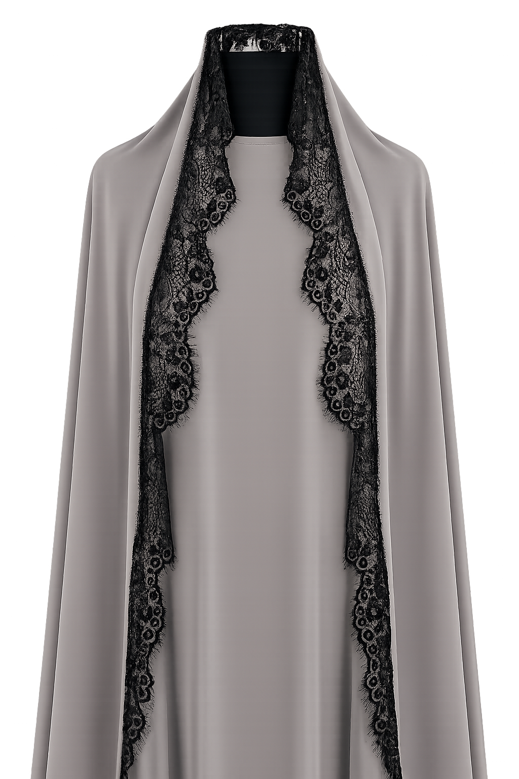 Qamari Closed Lace Abaya | SOFT TAUPE