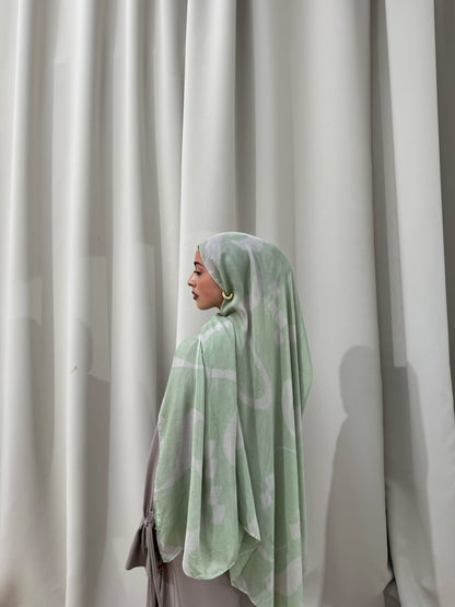 Signature Printed Modal Hijab | NIYYAH [ نية ] calligraphy | Sage