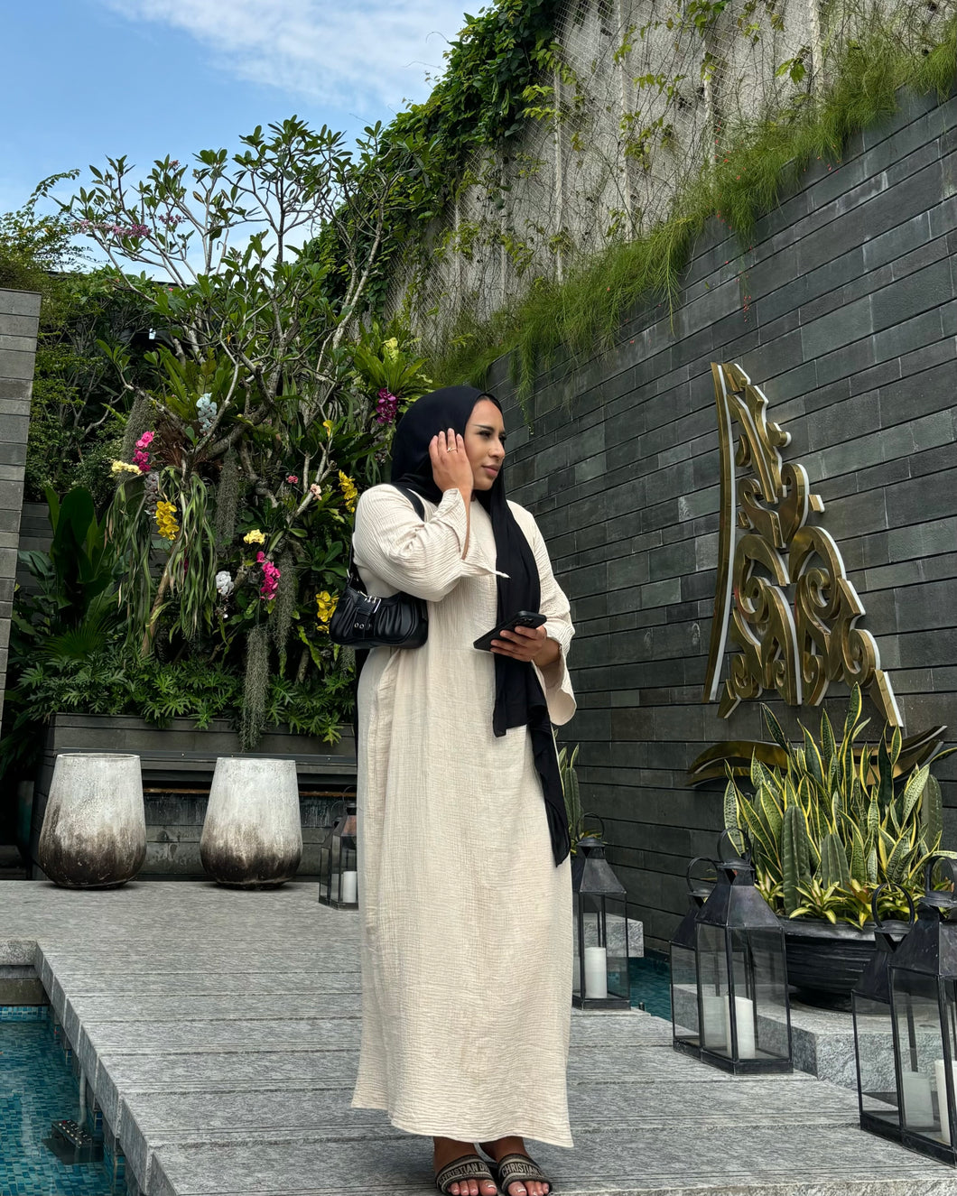 Ava Abaya Dress | Beige
