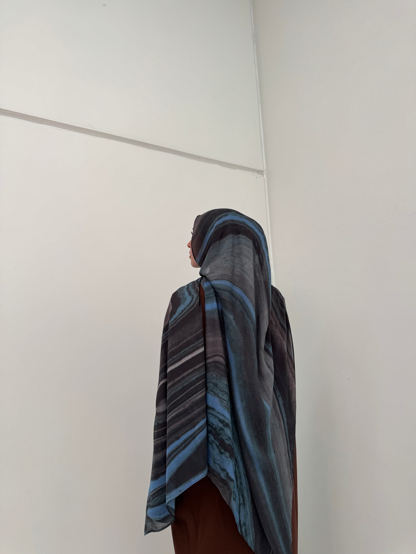 Printed Modal Hijab | Celestial Blue