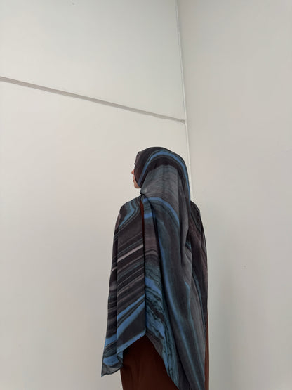 Printed Modal Hijab | Celestial Blue