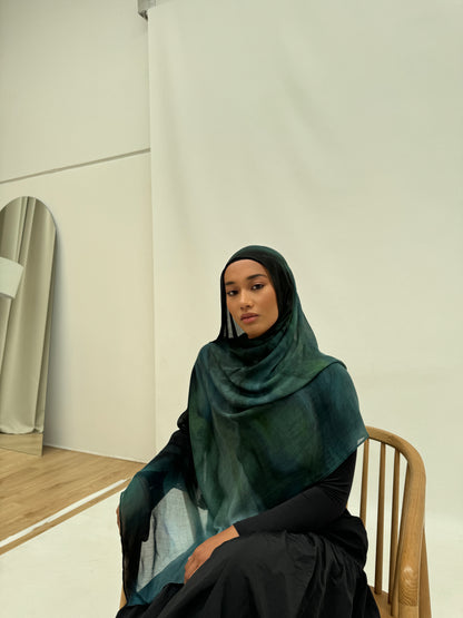 Printed Modal Hijab | Aurora Mist