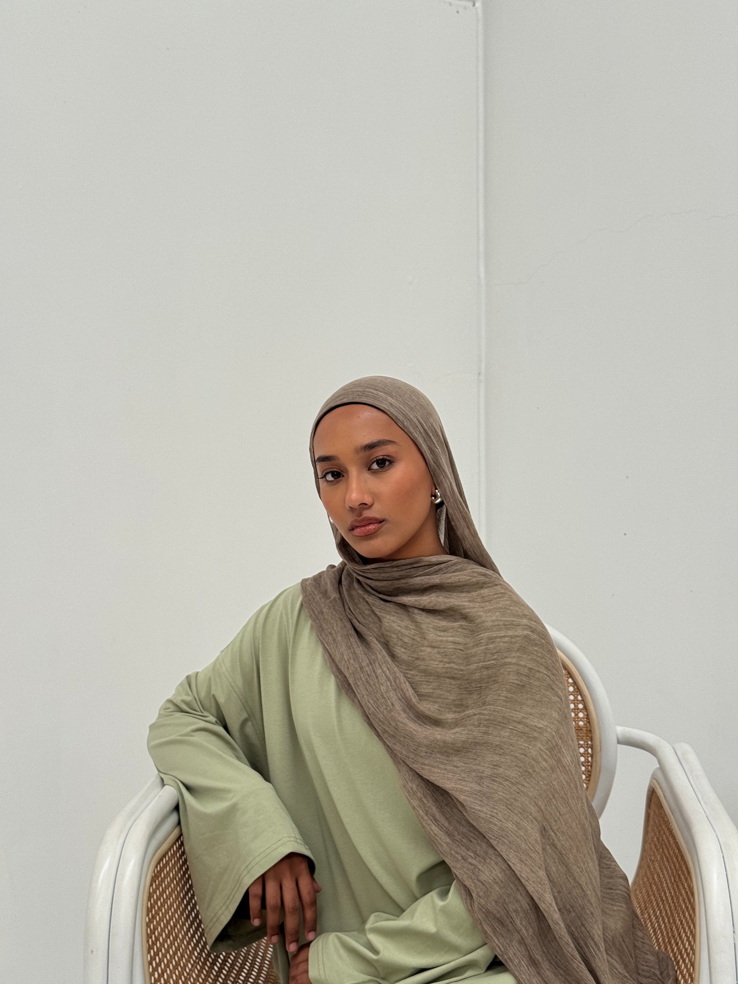 Crinkle Rayon Hijab // Earthstone
