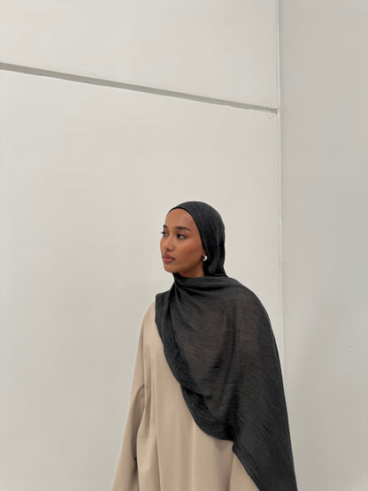 Crinkle Rayon Hijab // Charcoal