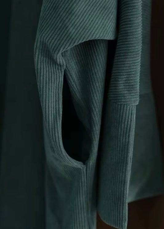 Closed Corduroy Abaya | Forest Green