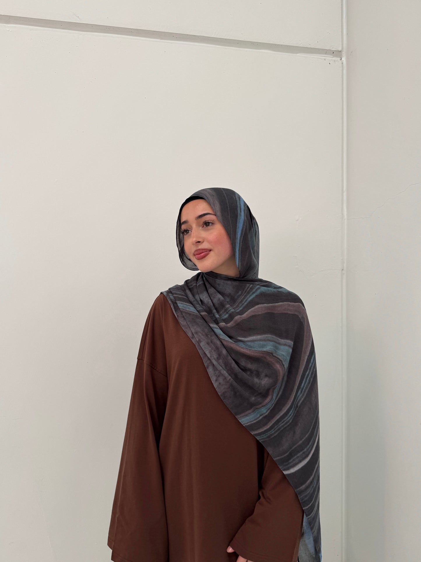 Printed Modal Hijab | Celestial Blue