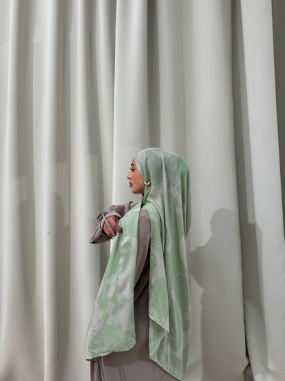 Signature Printed Modal Hijab | NIYYAH [ نية ] calligraphy | Sage