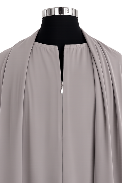 Qamari Closed Lace Abaya | SOFT TAUPE