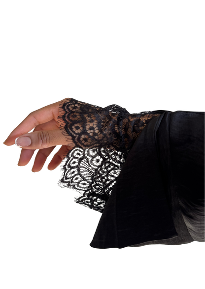 Qamari Open Lace Abaya | ONYX