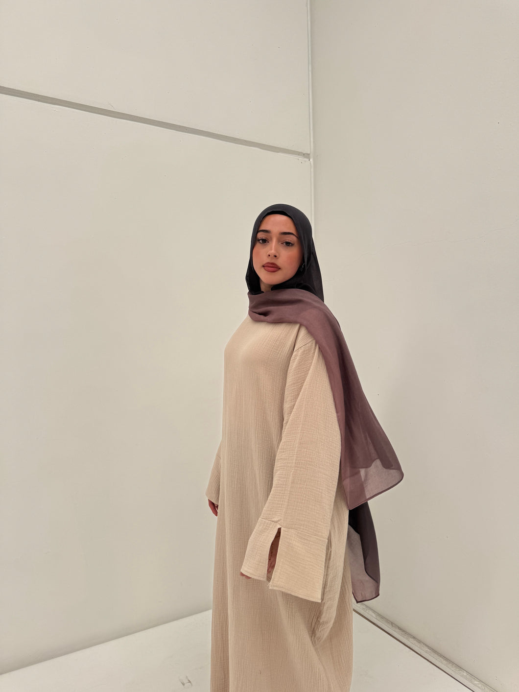 Ava Abaya Dress | Beige