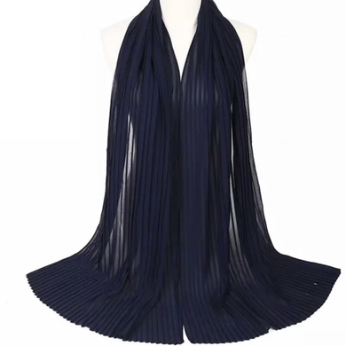 Pleated Chiffon Hijab // NAVY