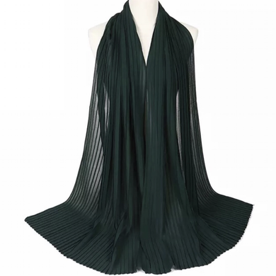 Pleated Chiffon Hijab // FOREST GREEN